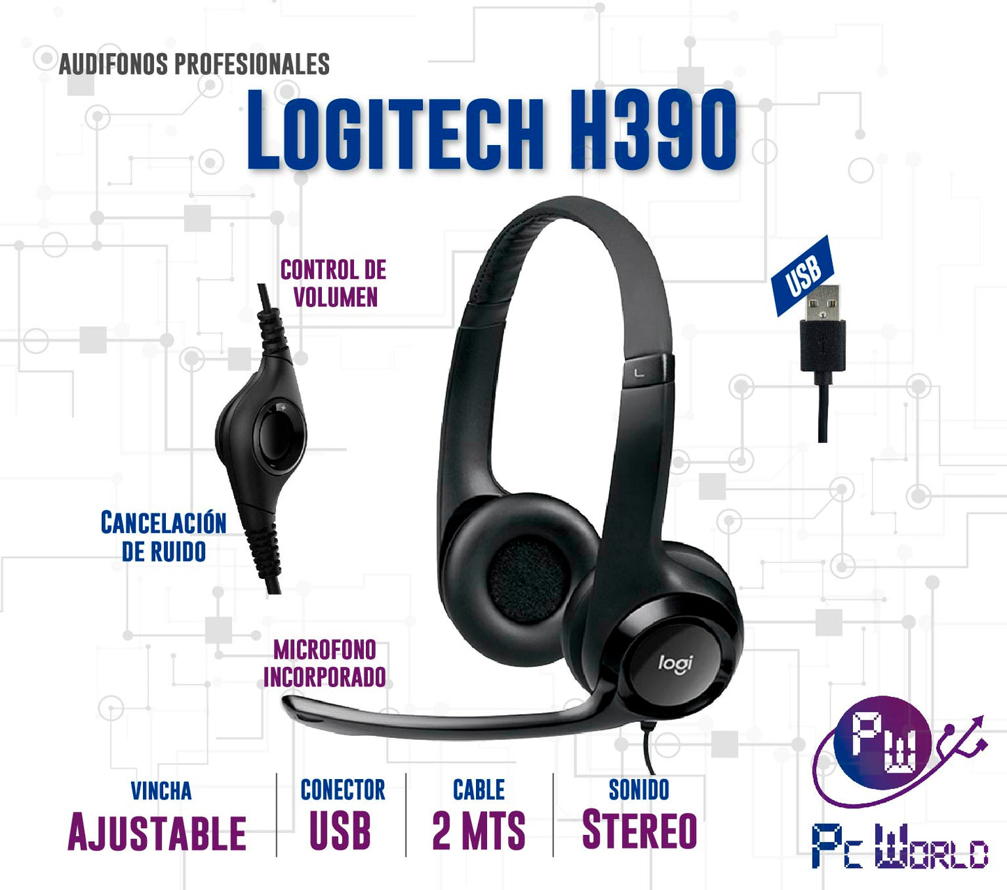 Audifonos Logitech H390 Usb