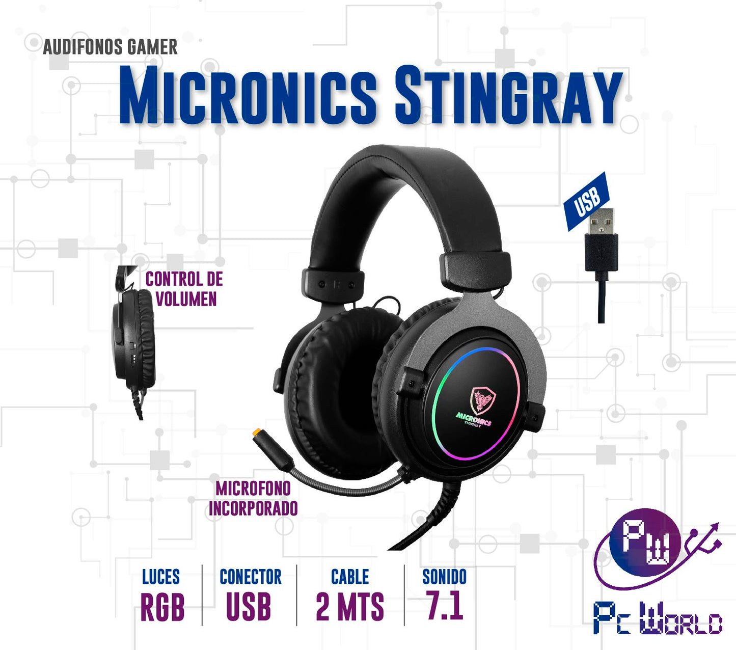 Audífonos Gaming Micronics Stingray