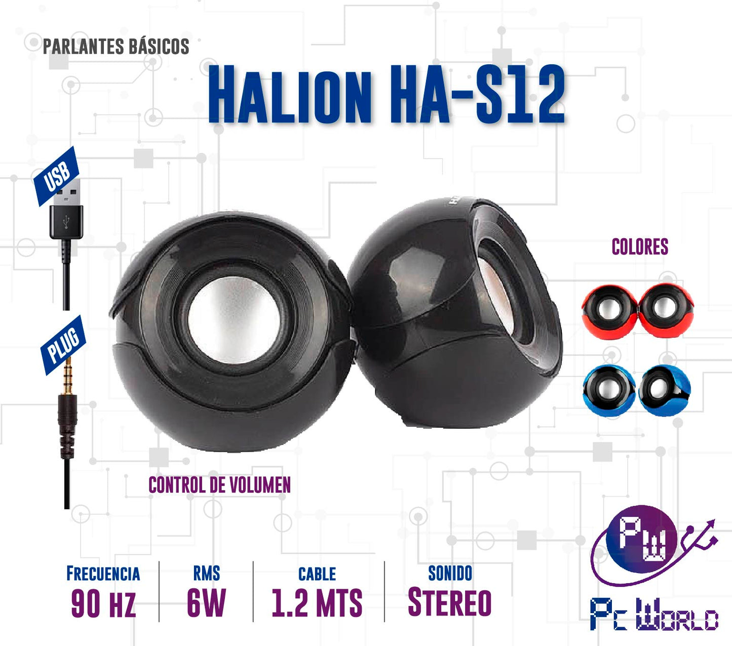 Parlantes De Escritorio Halion HA-S12