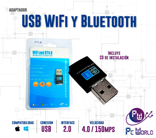 Adaptador Usb Wifi Y Bluetooth 4.0