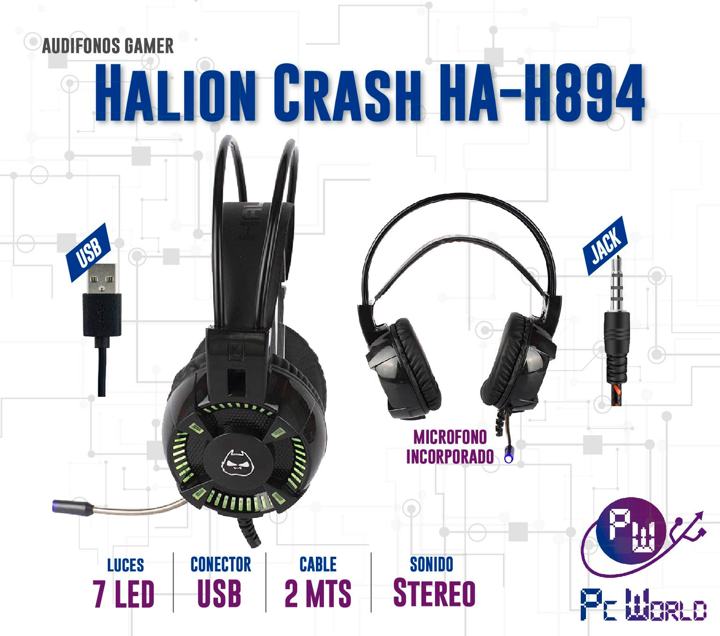 Audifonos Gaming Halion Crash Ha-h894