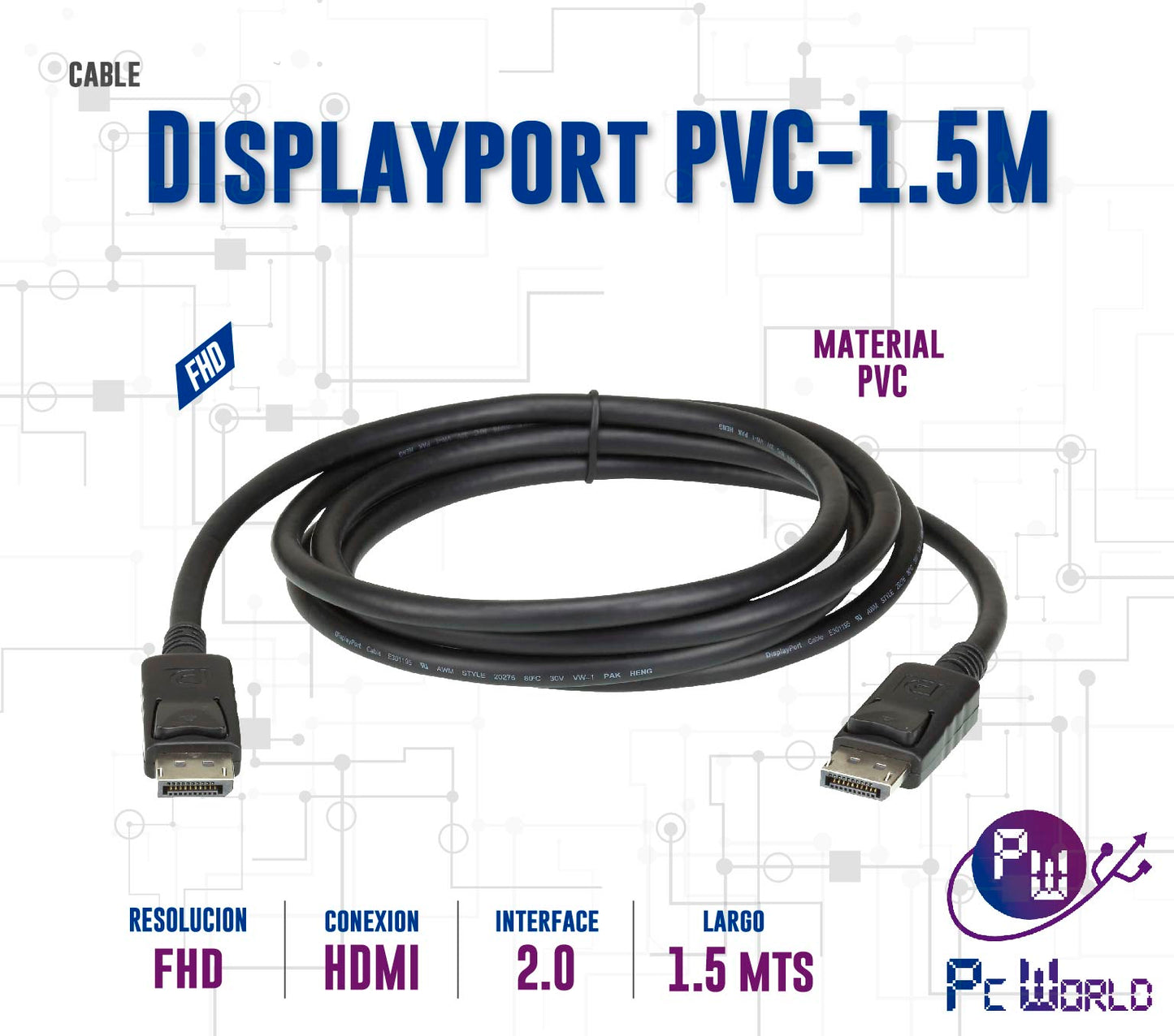 Cable Displayport De 1.5mts
