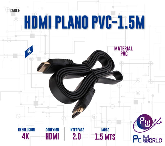 Cable de video HDMI Plano de 1.5mtrs