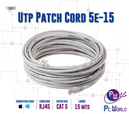 Cable De Red Cat 5e De 15mts