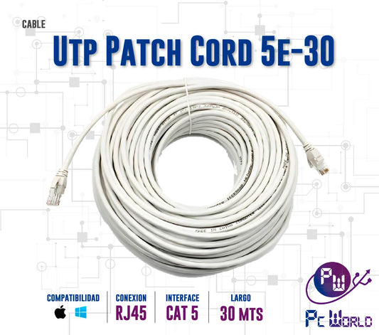 Cable De Red Cat 5e De 30mts