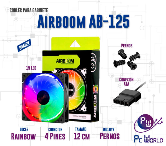 Cooler Para Gabinete Gaming Airboom Ab-125 Rainbow