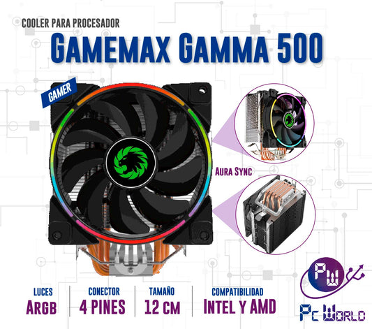 Cooler Para Procesador Gamemax Gamma 500 Rainbow Argb