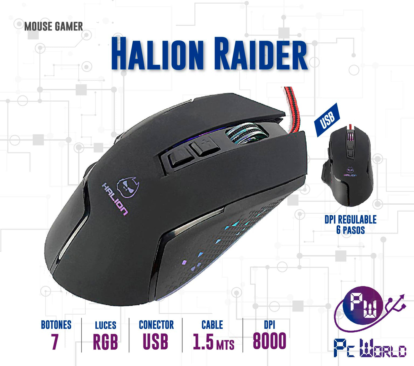 Mouse Gaming Halion Raider HA-M939 Usb Rgb