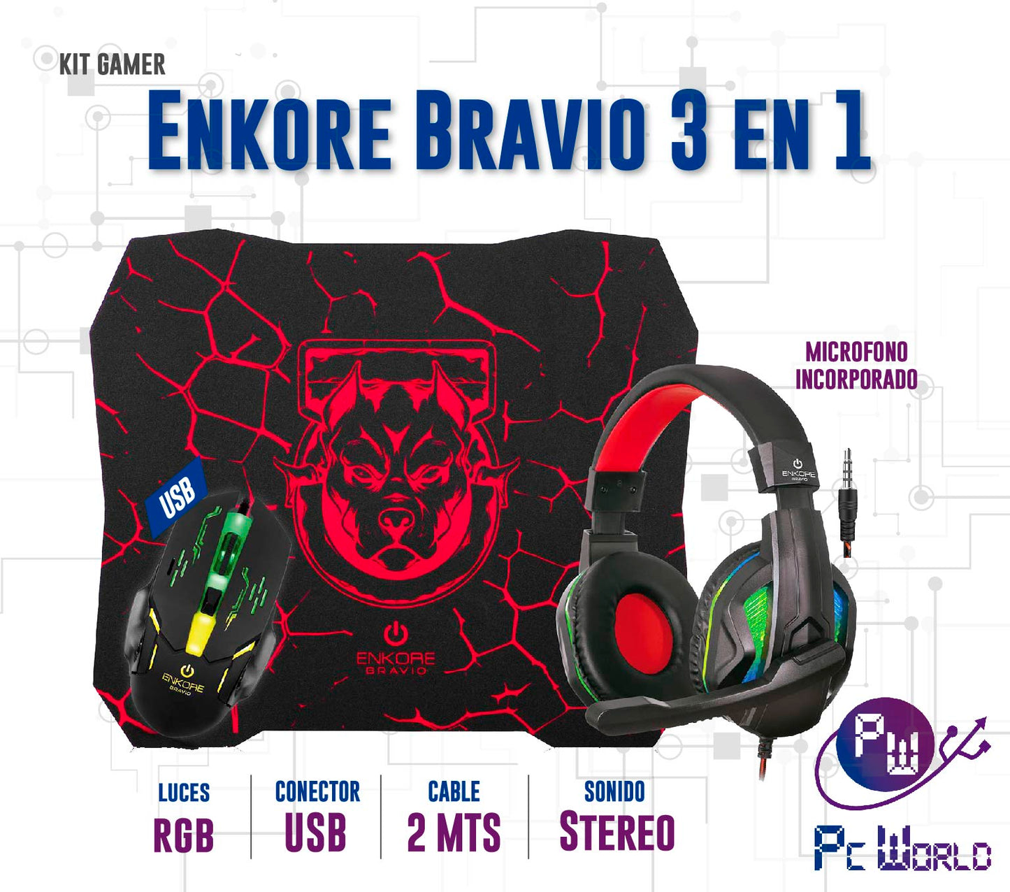 Kit Gaming 3 En 1 Enkore Bravio